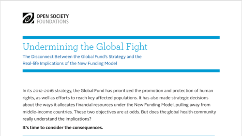 Новый отчет Open Society Foundations о новой модели финансирования Глобального Фонда
