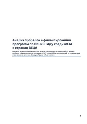 Анализ пробелов в финансировании программ по ВИЧ/СПИДу среди МСМ в странах Восточной Европы и Центральной Азии